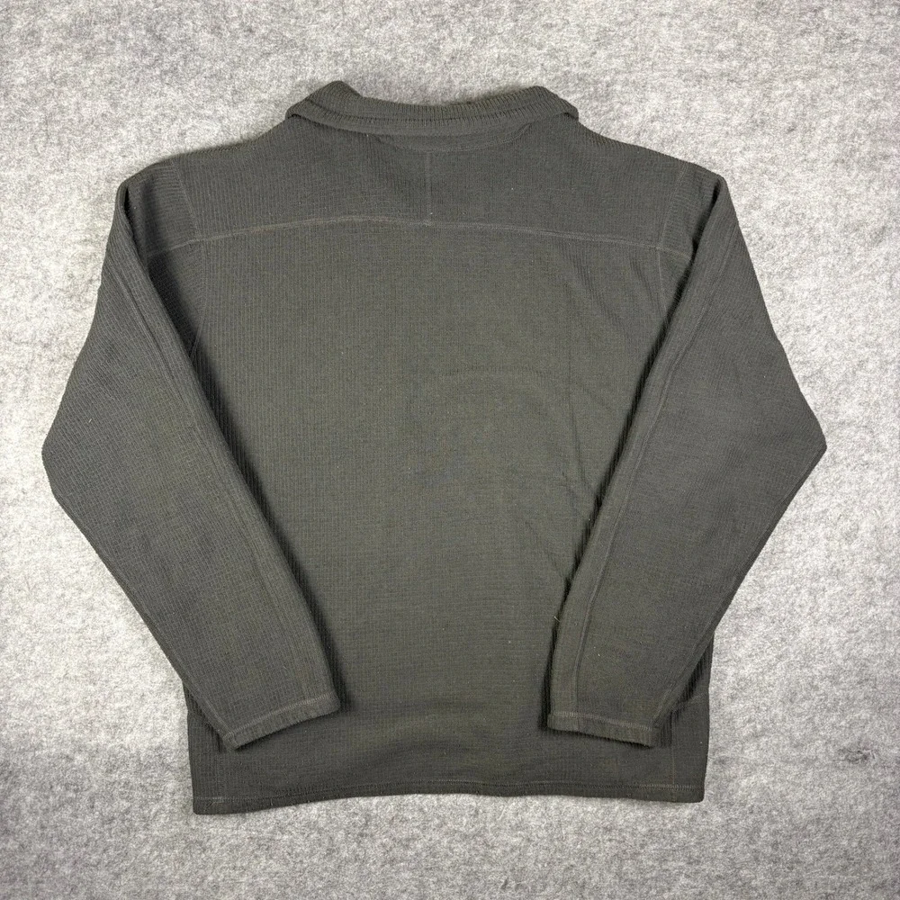 The North Face Quarter Zip Fleece Pullover Waffle Grid Charcoal Gray Mens L